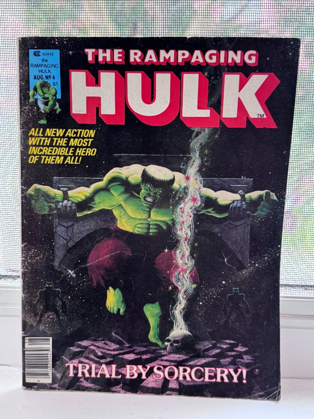 🟢💥 Vintage Marvel The Rampaging Hulk #4 Comic Book Trial by Sorcery 🟢💥